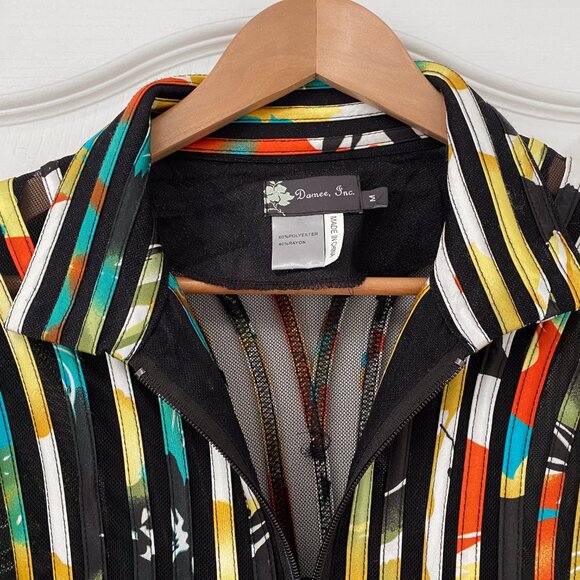 Damee Inc - Vintage Multi colour Mesh Zip Front Jacket - Picture 4 of 10